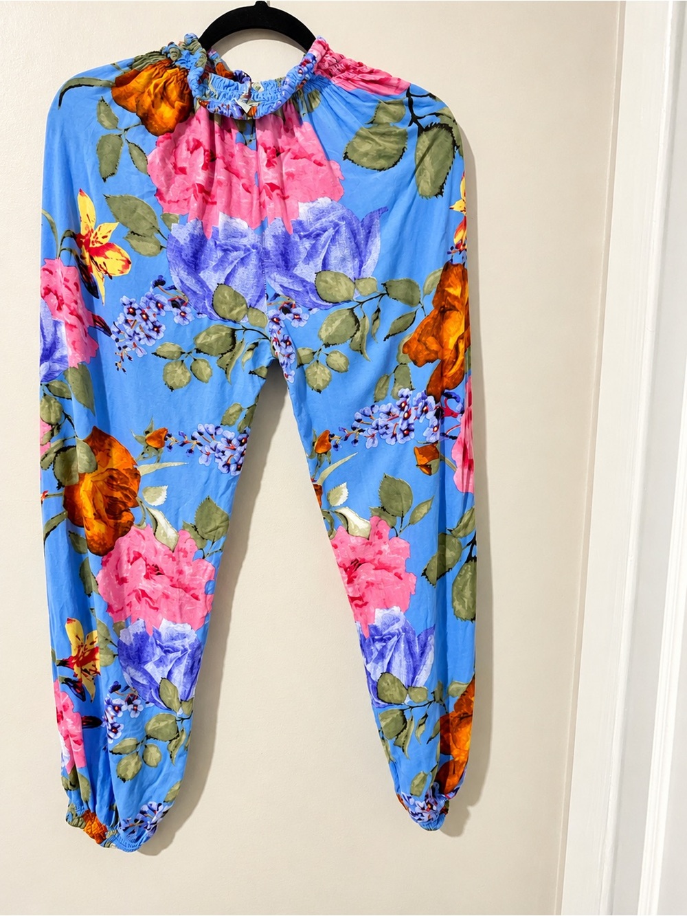 Women’s Bright Blue Floral Jogger Pants